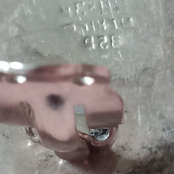 Earrings Vintage Sterling Silver Brass Two-Tone Clip-On Earrings Mid-Century - Picture 3 of 7